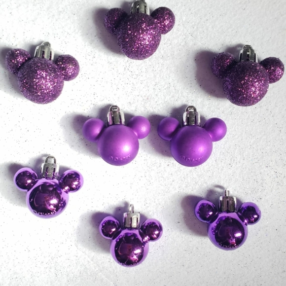 Disney Other - COPY - Disney Mickey Mini Xmas tree ornaments 8pz Purple
